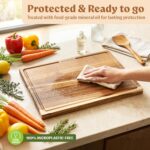 Acacia Wood Cutting Boards for Kitchen Set of 3, Juice Groove - Image 7