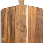 Acacia Wood Cutting Board and Chopping Board with Handle for Meat, Cheese