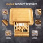Charcuterie Board Cheese Board Set with Accessories - Bamboo Wooden Serving - Image 3