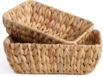 Water Hyacinth Storage Baskets with Wooden Handles, Large Wicker Baskets - Image 8